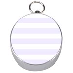 Horizontal Stripes - White and Pastel Violet Silver Compass