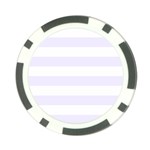 Horizontal Stripes - White and Pastel Violet Poker Chip Card Guard (10 pack)