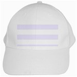 Horizontal Stripes - White and Pastel Violet White Cap