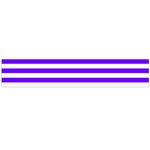 Horizontal Stripes - White and Indigo Violet Flano Scarf (Large)