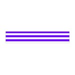 Horizontal Stripes - White and Indigo Violet Flano Scarf (Mini)