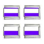 Horizontal Stripes - White and Indigo Violet 9mm Italian Charm (4 pack)