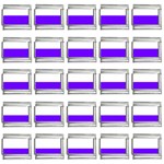 Horizontal Stripes - White and Indigo Violet 9mm Italian Charm (25 pack)