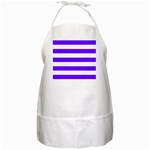 Horizontal Stripes - White and Indigo Violet BBQ Apron