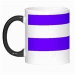 Horizontal Stripes - White and Indigo Violet Morph Mug