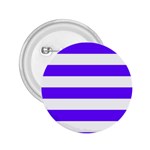 Horizontal Stripes - White and Indigo Violet 2.25  Button