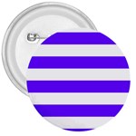 Horizontal Stripes - White and Indigo Violet 3  Button