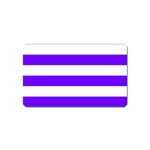 Horizontal Stripes - White and Indigo Violet Magnet (Name Card)