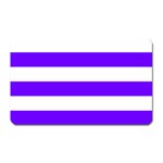 Horizontal Stripes - White and Indigo Violet Magnet (Rectangular)