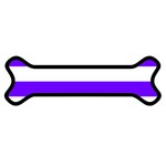 Horizontal Stripes - White and Indigo Violet Magnet (Dog Bone)