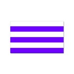 Horizontal Stripes - White and Indigo Violet Sticker (Rectangular)