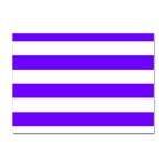 Horizontal Stripes - White and Indigo Violet Sticker A4 (100 pack)