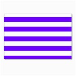 Horizontal Stripes - White and Indigo Violet Postcard 4  x 6 