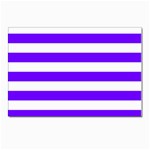 Horizontal Stripes - White and Indigo Violet Postcard 5  x 7 