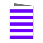 Horizontal Stripes - White and Indigo Violet Mini Greeting Cards (Pkg of 8)