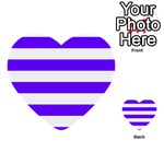 Horizontal Stripes - White and Indigo Violet Multi-purpose Cards (Heart)