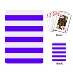 Horizontal Stripes - White and Indigo Violet Playing Cards Single Design