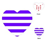 Horizontal Stripes - White and Indigo Violet Playing Cards (Heart)