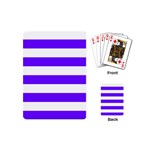 Horizontal Stripes - White and Indigo Violet Playing Cards (Mini)