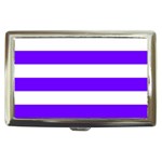 Horizontal Stripes - White and Indigo Violet Cigarette Money Case