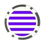 Horizontal Stripes - White and Indigo Violet Poker Chip Card Guard (10 pack)