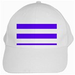 Horizontal Stripes - White and Indigo Violet White Cap