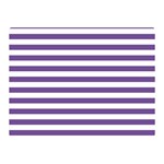 Horizontal Stripes - White and Dark Lavender Violet Double Sided Flano Blanket (Mini)