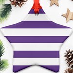 Horizontal Stripes - White and Dark Lavender Violet Ornament (Star)