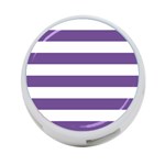 Horizontal Stripes - White and Dark Lavender Violet 4-Port USB Hub (One Side)