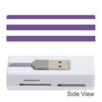 Horizontal Stripes - White and Dark Lavender Violet Memory Card Reader (Stick)