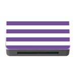 Horizontal Stripes - White and Dark Lavender Violet Memory Card Reader with CF