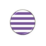 Horizontal Stripes - White and Dark Lavender Violet Hat Clip Ball Marker