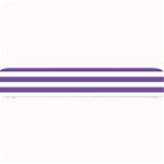 Horizontal Stripes - White and Dark Lavender Violet Small Bar Mat