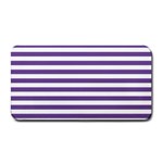 Horizontal Stripes - White and Dark Lavender Violet Medium Bar Mat