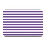 Horizontal Stripes - White and Dark Lavender Violet Plate Mat