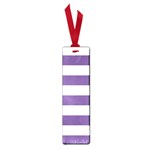 Horizontal Stripes - White and Dark Lavender Violet Small Book Mark