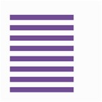 Horizontal Stripes - White and Dark Lavender Violet Small Garden Flag (Two Sides)