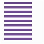 Horizontal Stripes - White and Dark Lavender Violet Large Garden Flag (Two Sides)