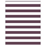 Horizontal Stripes - White and Eggplant Violet Drawstring Bag (Small)