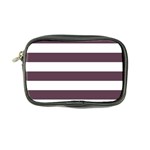 Horizontal Stripes - White and Eggplant Violet Coin Purse