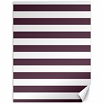 Horizontal Stripes - White and Eggplant Violet Canvas 12  x 16 