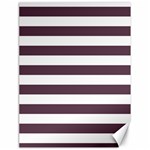 Horizontal Stripes - White and Eggplant Violet Canvas 18  x 24 