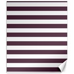 Horizontal Stripes - White and Eggplant Violet Canvas 20  x 24 