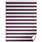 Horizontal Stripes - White and Eggplant Violet Canvas 36  x 48 