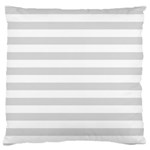 Horizontal Stripes - White and Gainsboro Gray Large Cushion Case (Two Sides)