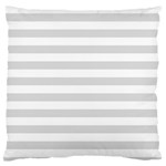 Horizontal Stripes - White and Gainsboro Gray Large Flano Cushion Case (One Side)