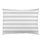 Horizontal Stripes - White and Gainsboro Gray Pillow Case (One Side)