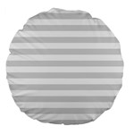 Horizontal Stripes - White and Gainsboro Gray Large 18  Premium Flano Round Cushion