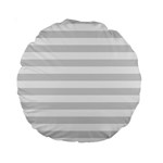 Horizontal Stripes - White and Gainsboro Gray Standard 15  Premium Round Cushion