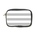 Horizontal Stripes - White and Silver Gray Coin Purse